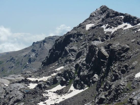 Tajos Altos east face dropping down to Laguna de Bolanos