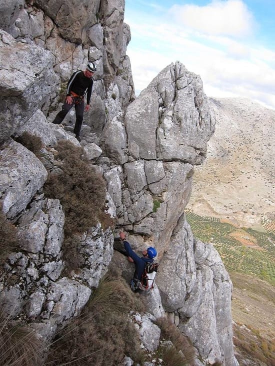 A short but steep chimney with plenty of holds