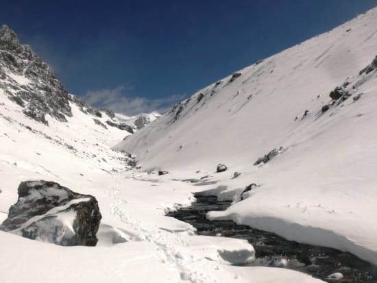 Deep snow in the Rio Lanjaron