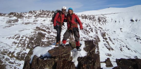 Winter mountaineering on Los Raspones, Sierra Nevada