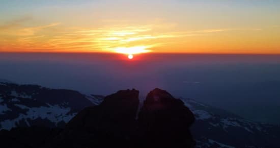 Sunrise from the highest mountain in Spain