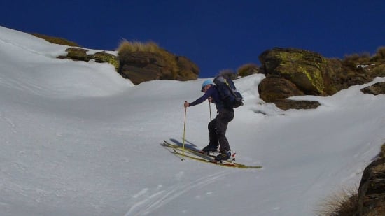 Skiing up the Barranco