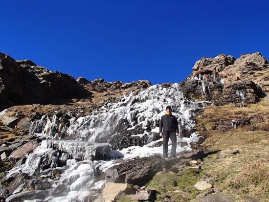 Ice at Chorreas Negras below Siete Lagunas