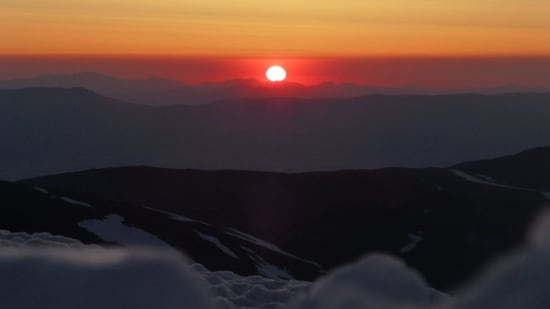 Sunset and sunrise from the roof of Spain