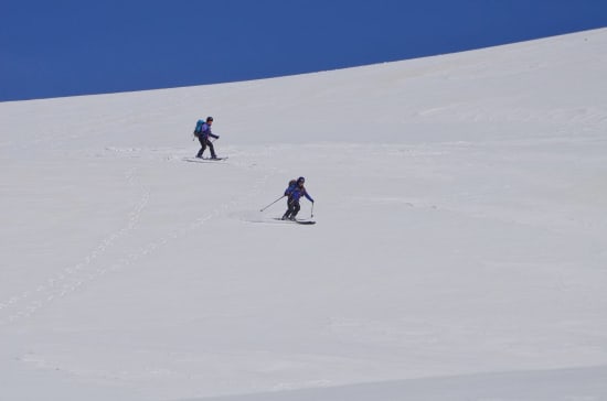 skiing down the west flank of Cerro de Caballo, Sierra Nevada