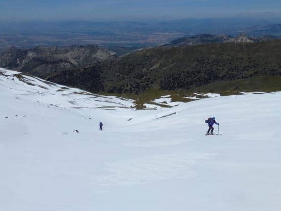 Skinning up the lower slopes