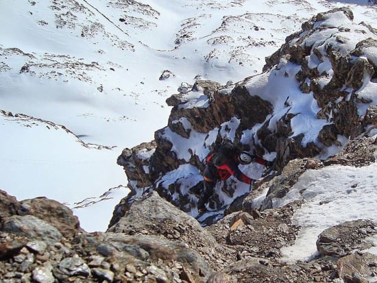 Ascending Fidel Fierro from the col