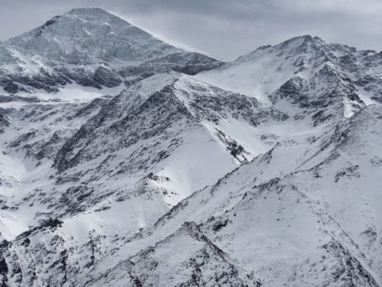 The complex & dramatic northern Sierra Nevada. In this view we have Mulhacén & Puntal de la Caldera with the peak of Juego de Bolos centre