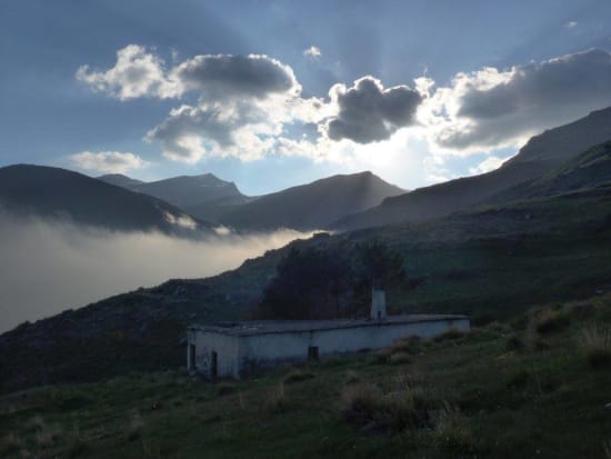 Late afternoon clouds gather above Alcazaba