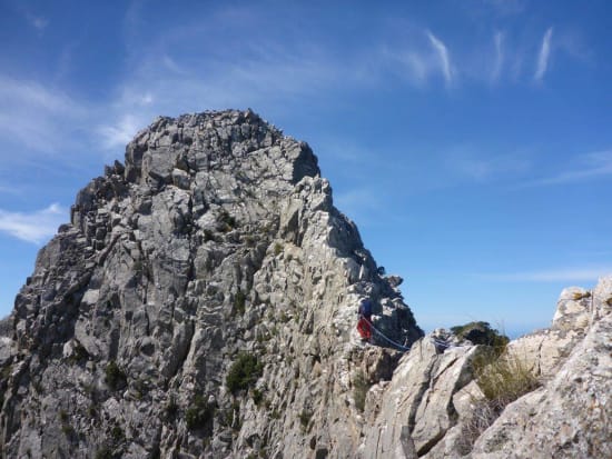 Felipe leads along the airy ridge