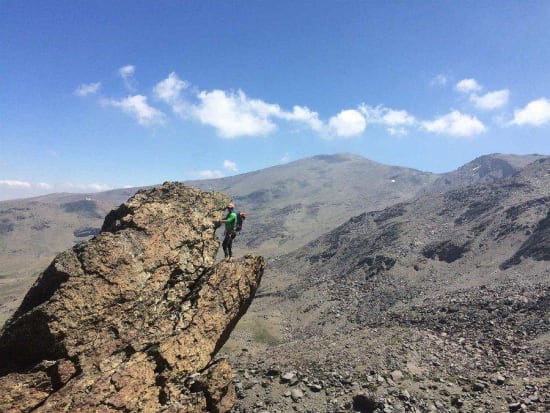 The exposed but sensational traverse round a small pinnacle