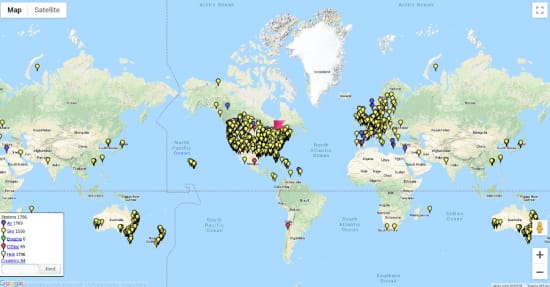 World SmartStation map end August 2018