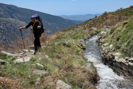 Ascending alongside the Acequia Gorda