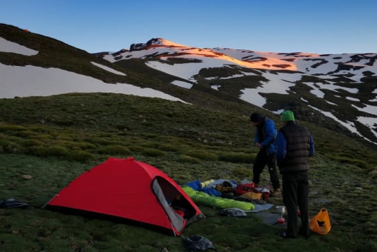 Sunrise over Alcazaba. Camp near La Campiñuela