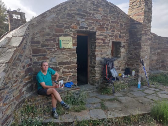 Day 1 - mealtime at Refugio Vivac Piedra Negra