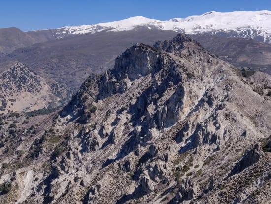 From the summit looking east towards Puntal de los Mecheros and the Sierra Nevada