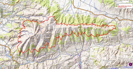 Map of the GR240 Sulayr, Sierra Nevada Map of the GR240 Sulayr, Sierra Nevada