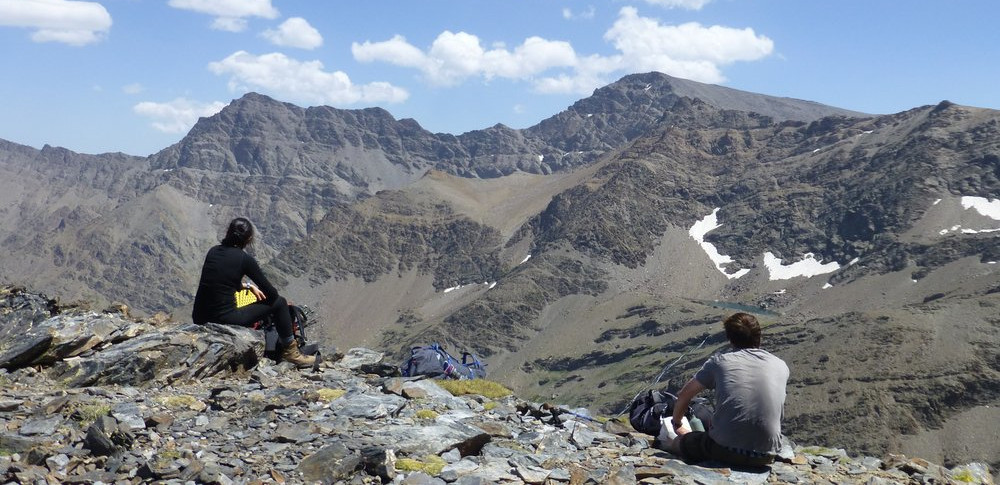 Camp by sheltered lagunas