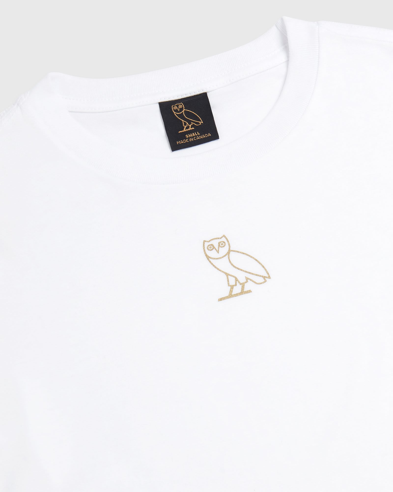 WOMENS CLASSIC OWL CROPPED T-SHIRT - WHITE