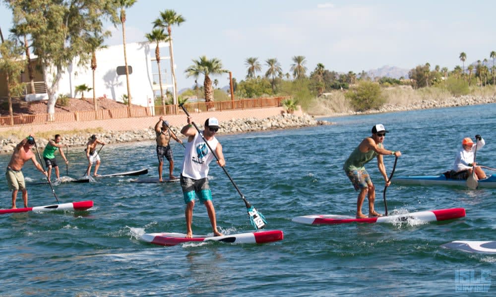 isle team riders dirk and marc neck and neck in the rase lake havasu 