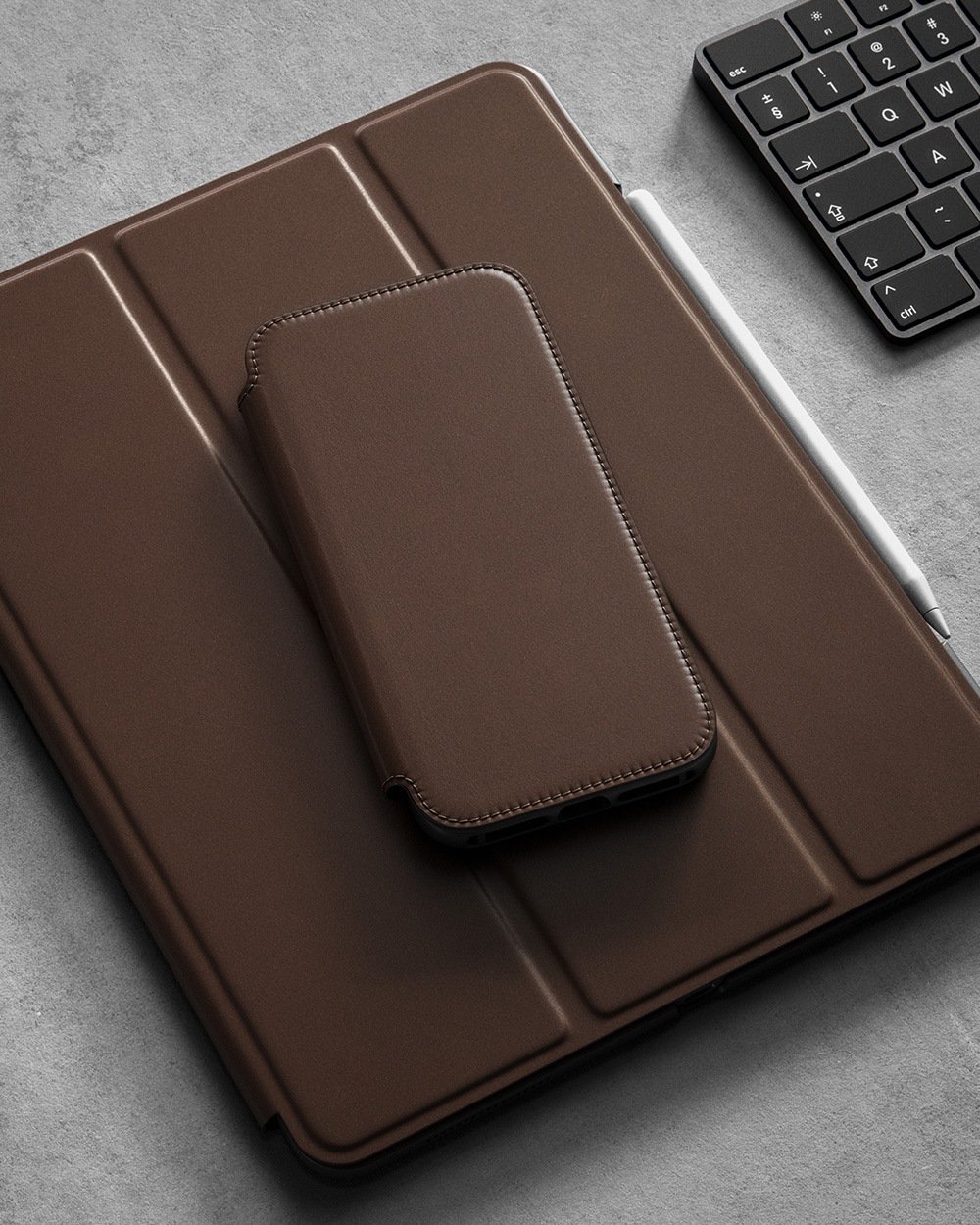 Modern Leather Folio for iPhone 12 mini, Brown | NOMAD®