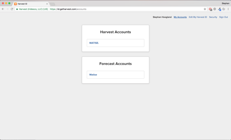 Forecast account select page