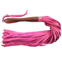 Porduct image for Rouge Garments Wooden Handled Pink Leather Flogger