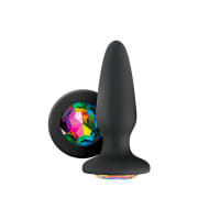 Porduct image for Glams Silicone Rainbow Gem Butt Plug Black