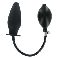 Porduct image for Rubber Inflatable Anal Butt Plug in Black