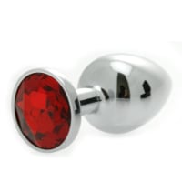 Porduct image for Jeweled Butt Plug with Red Gemstone Finish