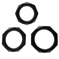 Buy Rock Rings The Cocktagon lll 3 Pack Black Cock Rings Online