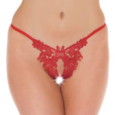 Buy Fancy Red Detailed Open GString Online