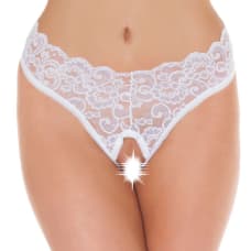 Buy White Lace Open Crotch GString Online