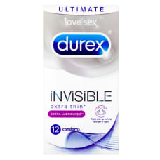 Buy Durex Invisible Extra Lubricated 12 Pack Online