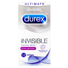 Buy Durex Invisible Extra Lubricated 12 Pack Online