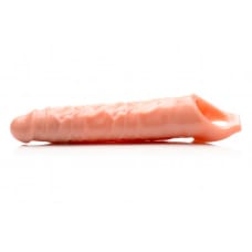 Buy Size Matters 3 Inch Ribbed Penis Extending Sleeve Flesh Coloured Online