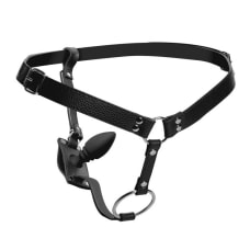 Buy Strict Male Cock Ring Harness with Silicone Anal Plug Online