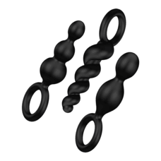 Buy Satisfyer Booty Call Set Of 3 Black Anal Plugs Online