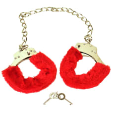 Buy Red Furry Ankle Cuffs Online