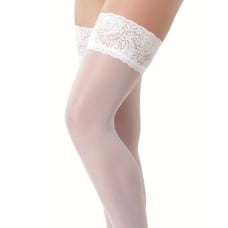 Buy White Holdup Stockings with Floral Lace Top Online