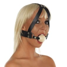 Buy Leather Gag with Wooden Ball and Headstrap Online