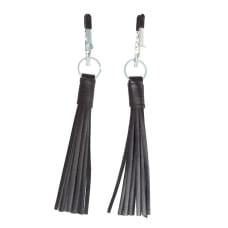 Buy Nipple Clamps with Black Leather Tassels Online