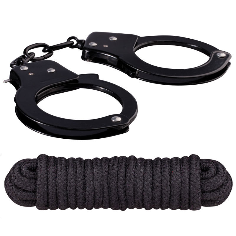 Thumb for main image Black Metal Sex Extra Cuffs and Love Rope