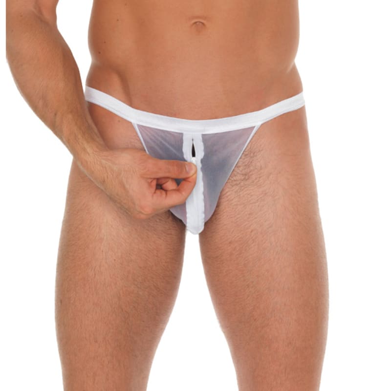 Thumb for main image Mens White Mesh Pouch With GString