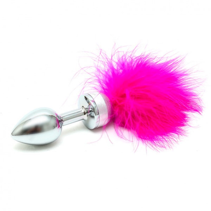 Thumb for main image Small Butt Plug With Pink Feathers