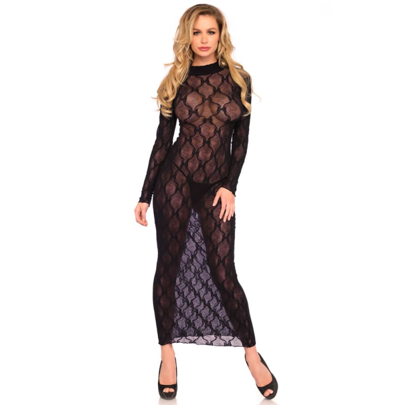 Thumb for main image Leg Avenue Long Sleeved Long Dress UK 8 to 14