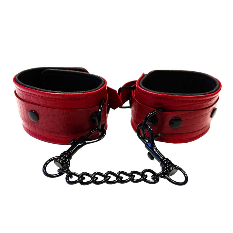 Thumb for main image Rouge Garments Leather Croc Print Ankle Cuffs