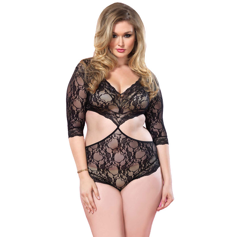 Thumb for main image Leg Avenue Cut Out Floral Lace Teddy UK 16-18