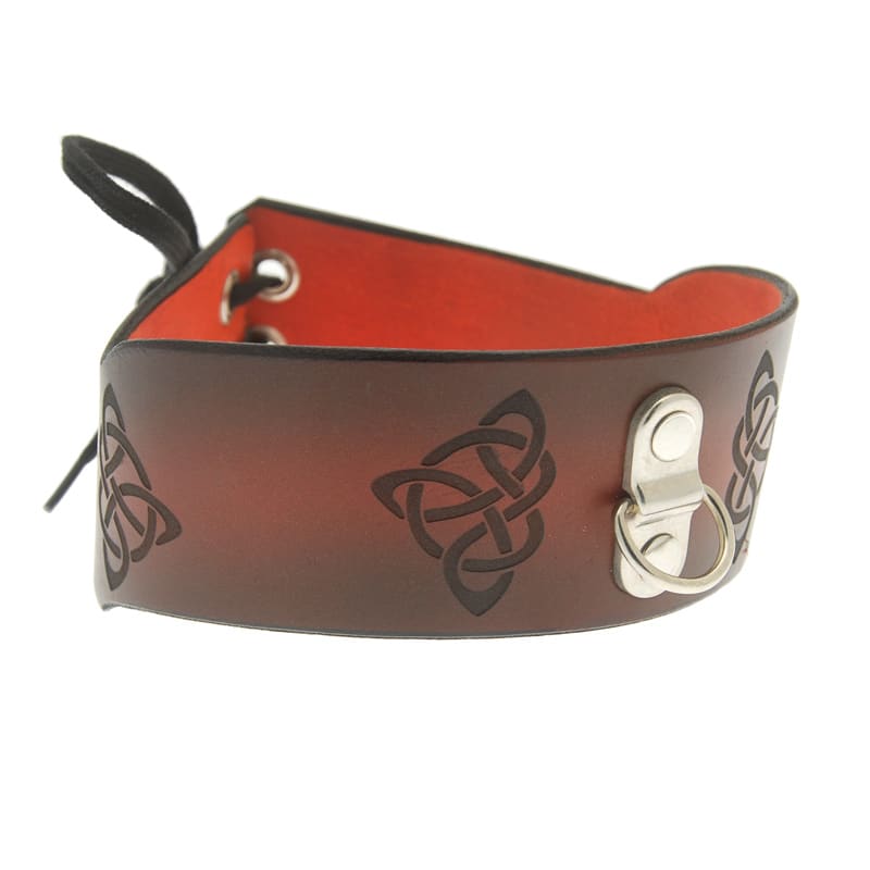 Thumb for main image House of Eros Dark Red Celtic Collar with Ring