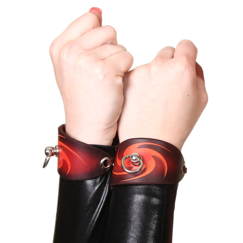 Thumb for main image House of Eros Dark Red Swirl Cuffs